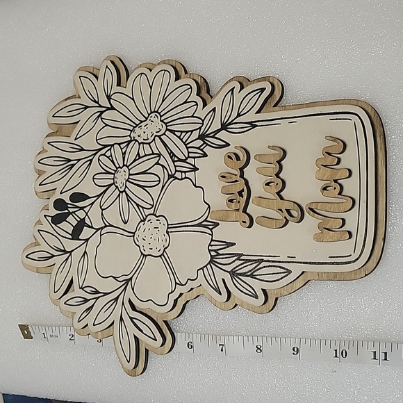 DIY Birthday Mothers Day Flower wood plaque paintable - Picture 3 of 6